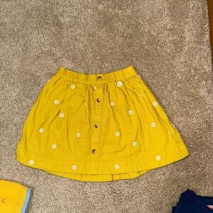 Mini Boden Yellow Skirt with White Floral Accents
